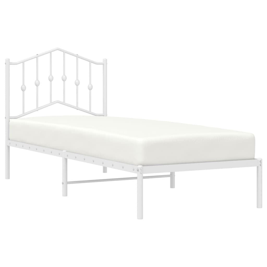 Giroletto con Testiera Metallo Bianco 80x200 cm | homemem39
