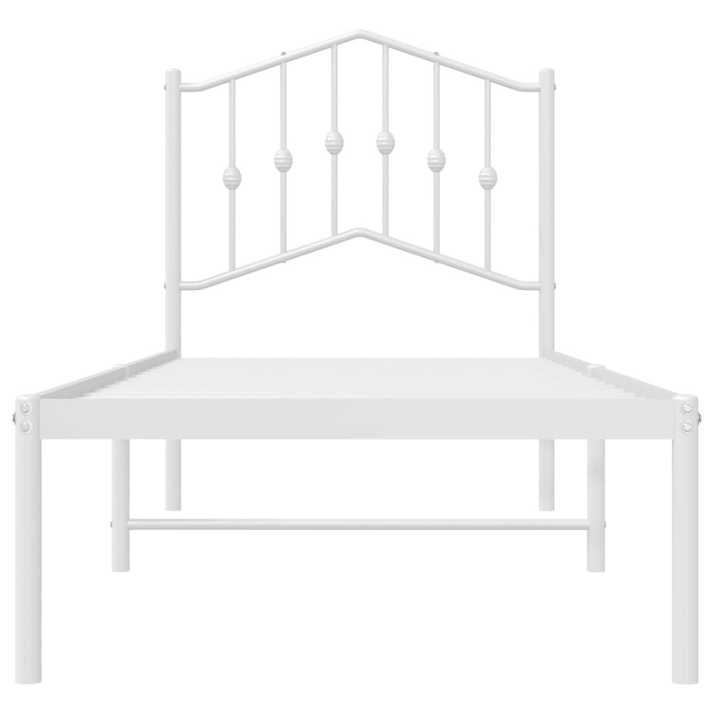 Giroletto con Testiera Metallo Bianco 90x190 cm | homemem39
