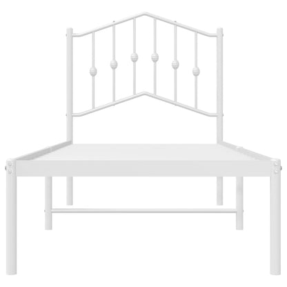 Giroletto con Testiera Metallo Bianco 90x190 cm | homemem39