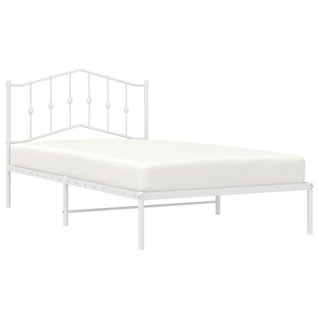Giroletto con Testiera Metallo Bianco 107x203 cm | homemem39