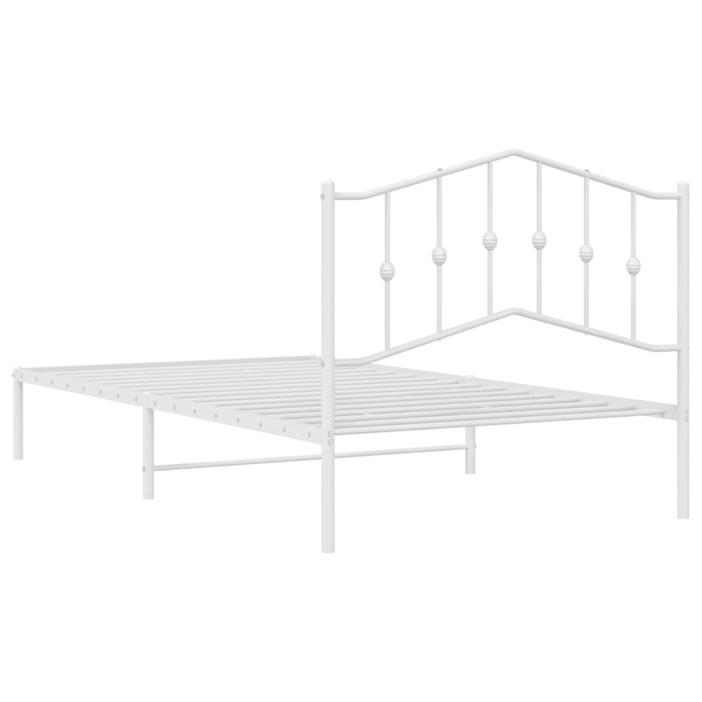 Giroletto con Testiera Metallo Bianco 107x203 cm | homemem39