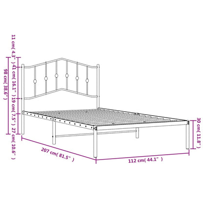 Giroletto con Testiera Metallo Bianco 107x203 cm | homemem39