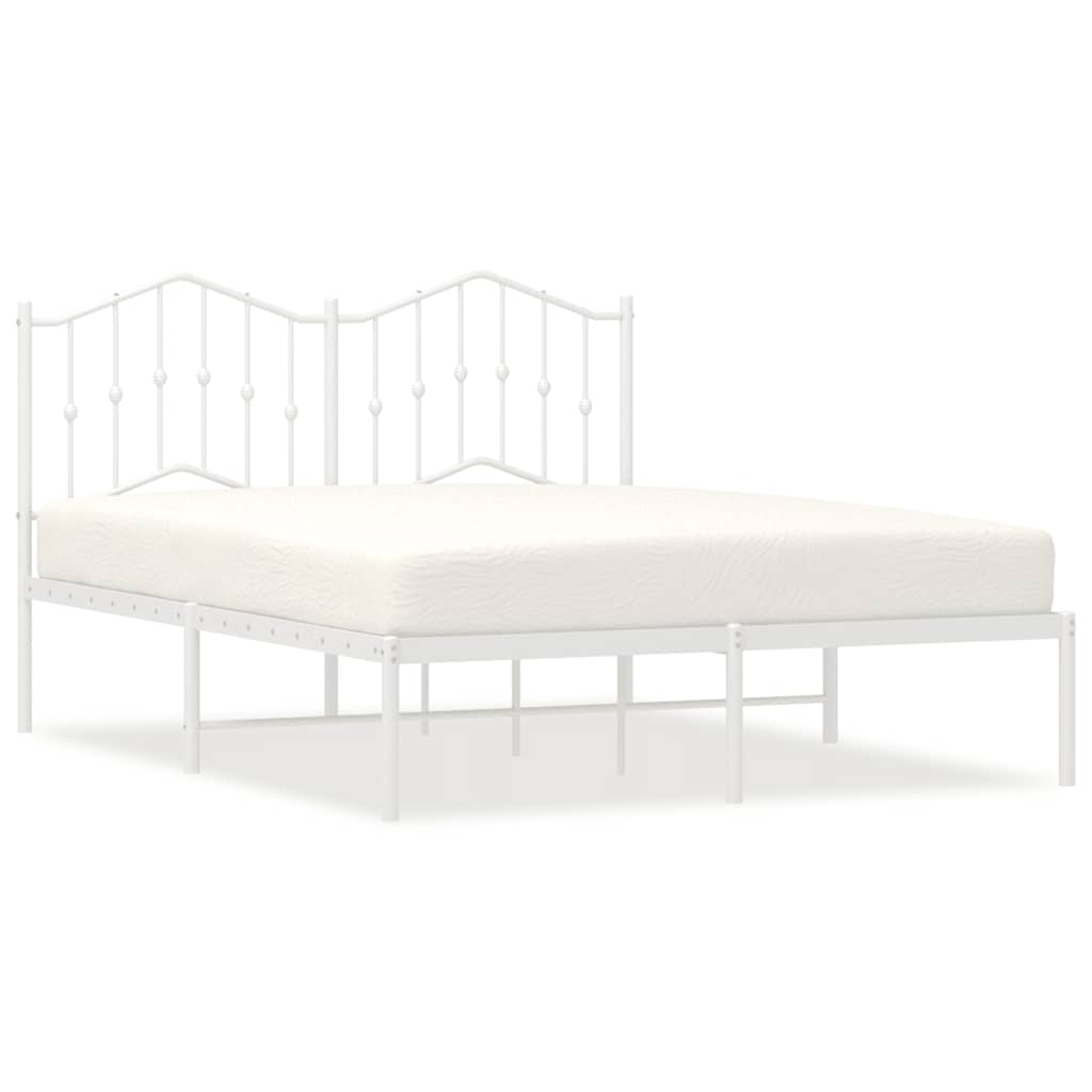 Giroletto con Testiera Metallo Bianco 150x200 cm | homemem39