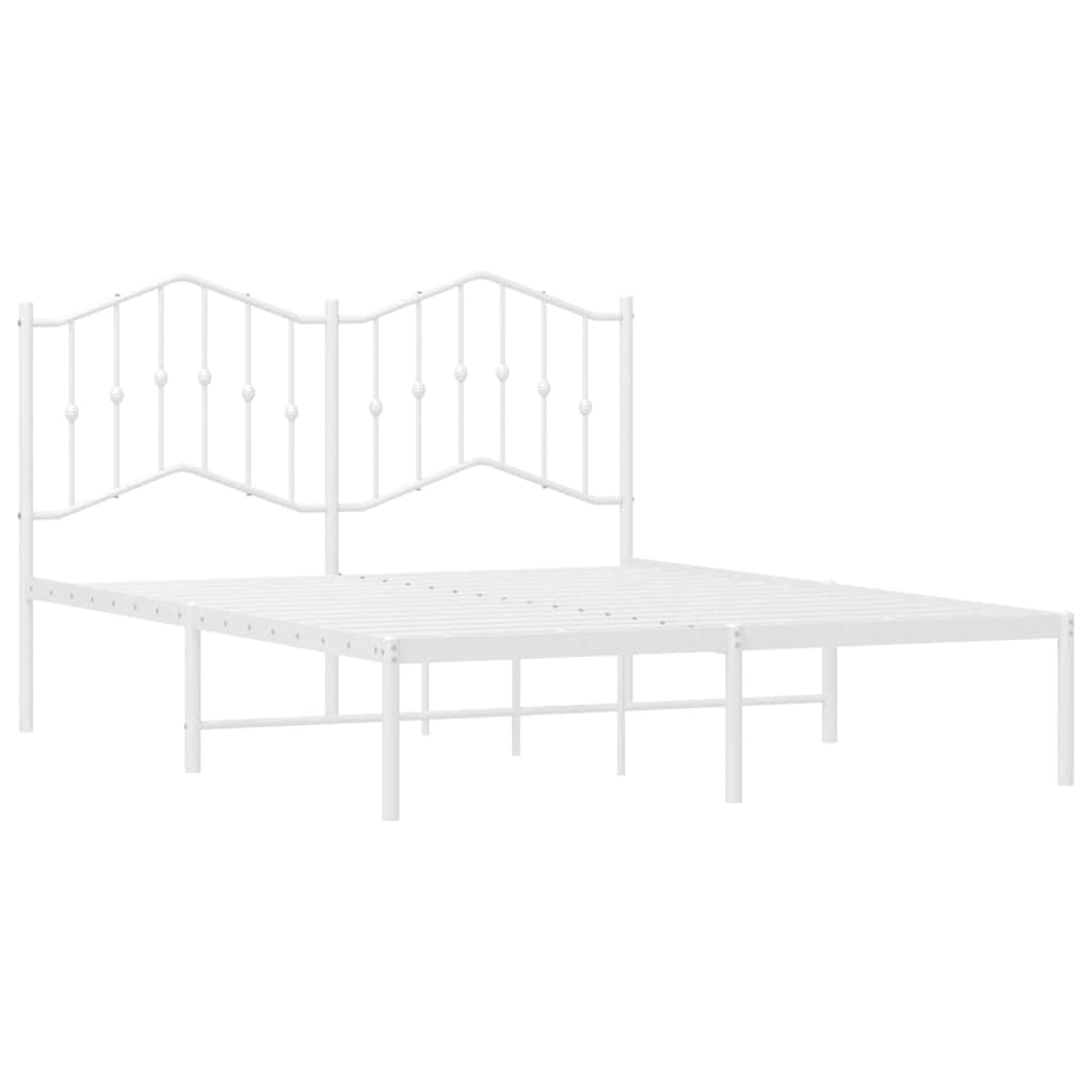 Giroletto con Testiera Metallo Bianco 150x200 cm | homemem39