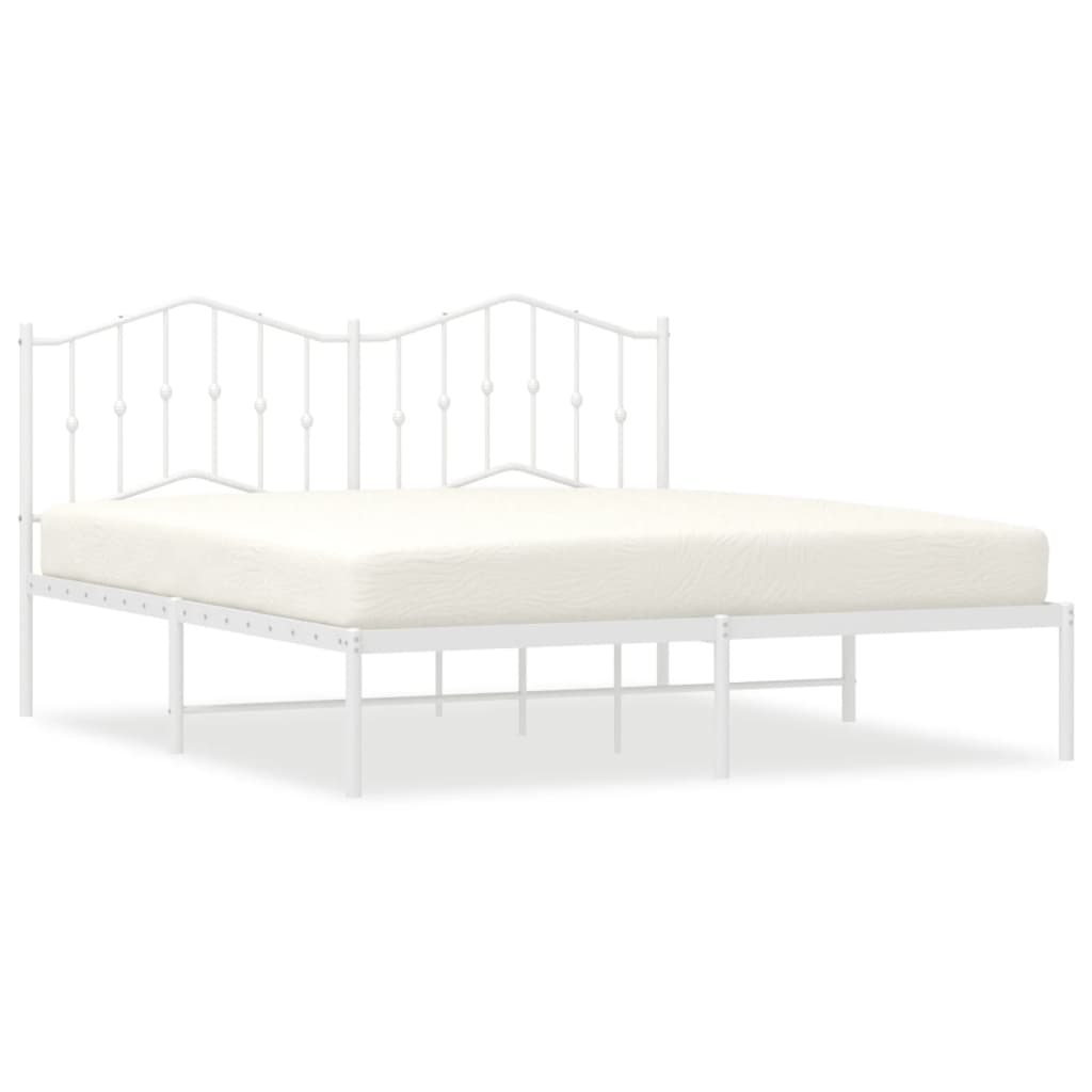 Giroletto con Testiera Metallo Bianco 160x200 cm | homemem39