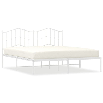Giroletto con Testiera Metallo Bianco 160x200 cm | homemem39