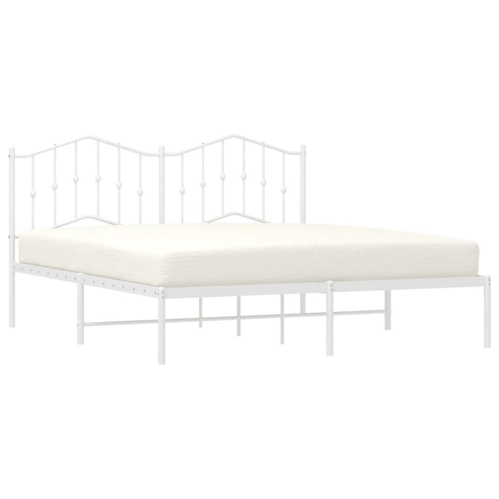 Giroletto con Testiera Metallo Bianco 160x200 cm | homemem39