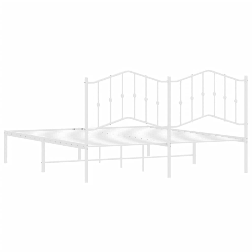 Giroletto con Testiera Metallo Bianco 160x200 cm | homemem39