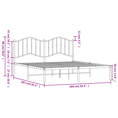 Giroletto con Testiera Metallo Bianco 160x200 cm | homemem39