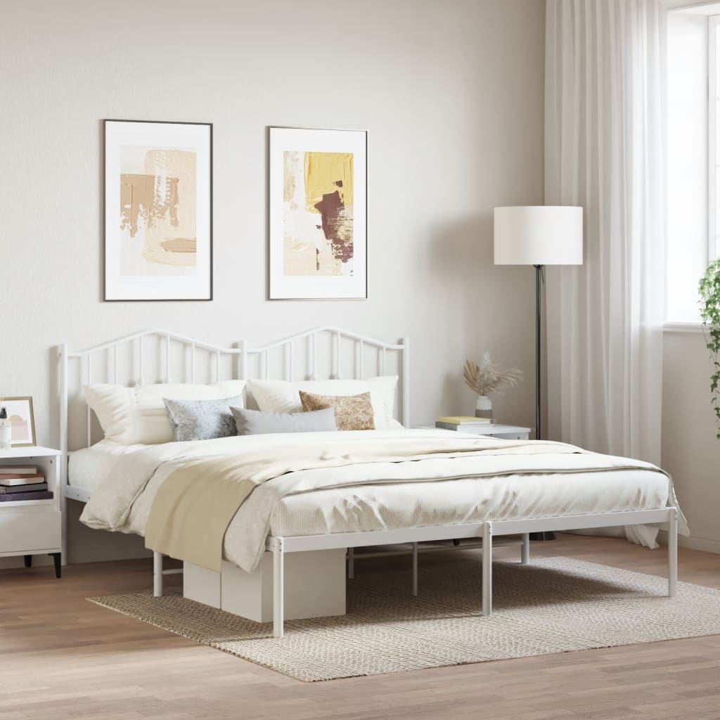 Giroletto con Testiera Metallo Bianco 160x200 cm | homemem39