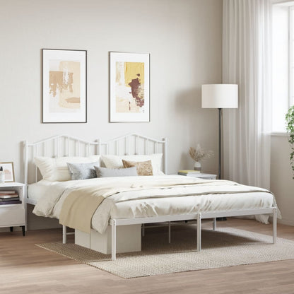 Giroletto con Testiera Metallo Bianco 160x200 cm | homemem39