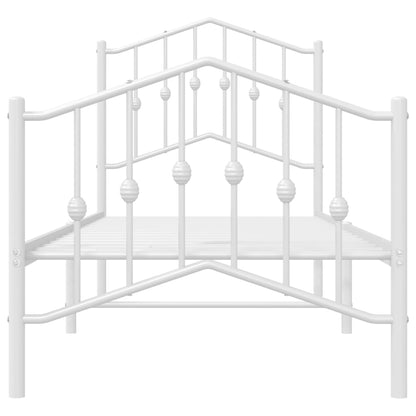 Giroletto con Testiera e Pediera Metallo Bianco 75x190 cm | homemem39