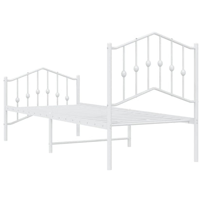 Giroletto con Testiera e Pediera Metallo Bianco 75x190 cm | homemem39