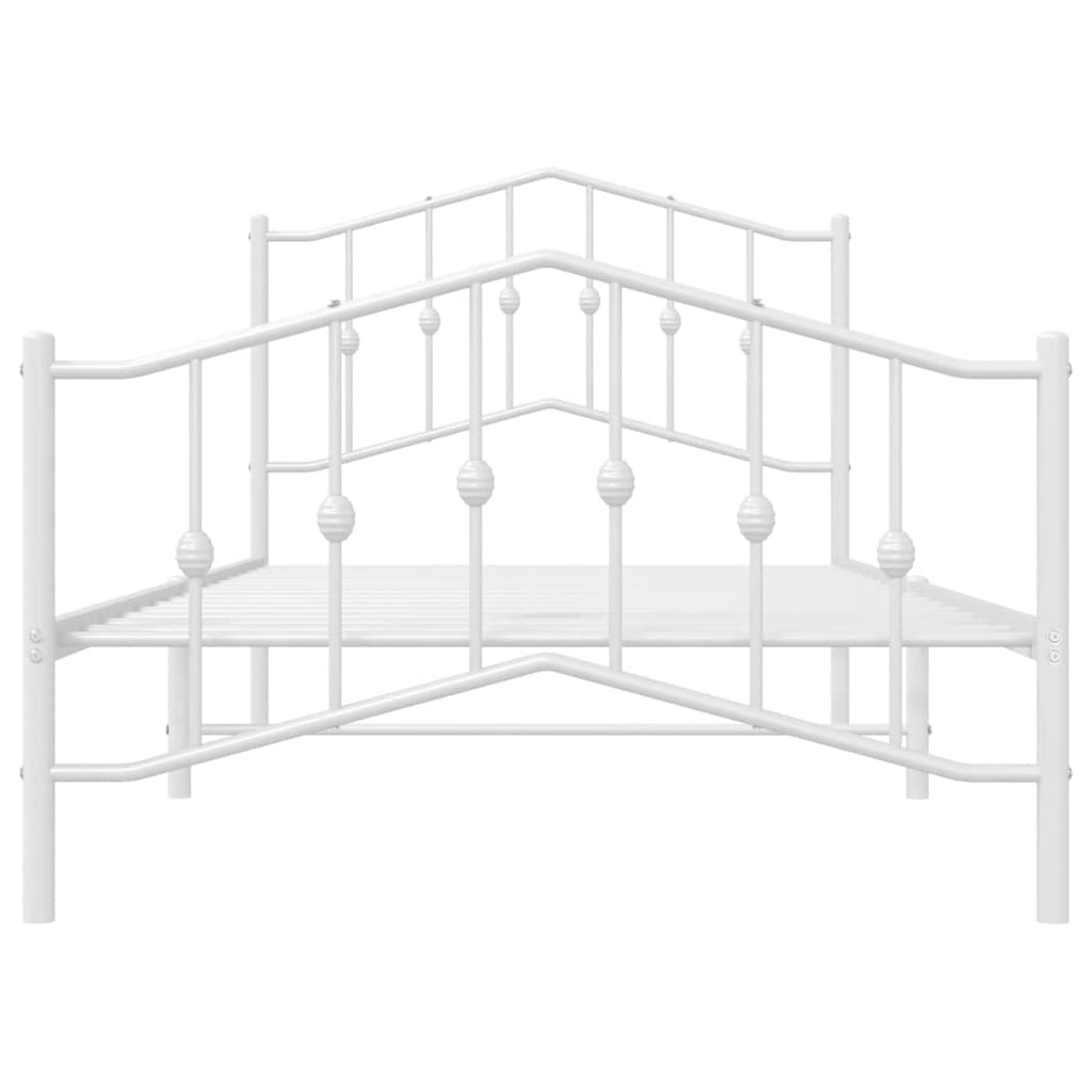 Giroletto con Testiera e Pediera Metallo Bianco 100x190 cm | homemem39