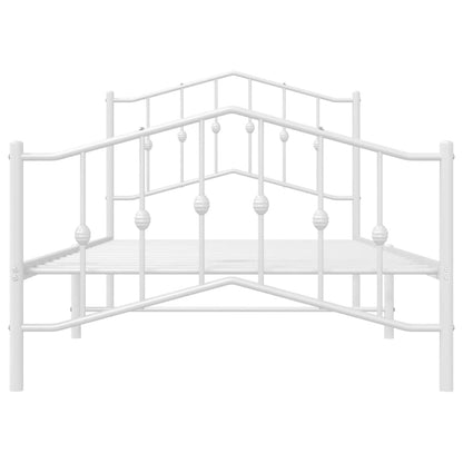 Giroletto con Testiera e Pediera Metallo Bianco 100x190 cm | homemem39