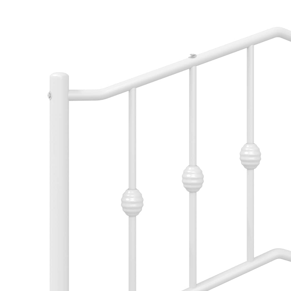 Giroletto con Testiera e Pediera Metallo Bianco 100x190 cm | homemem39