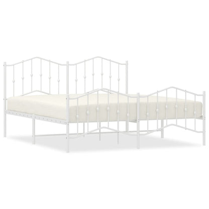 Giroletto con Testiera e Pediera Metallo Bianco 183x213 cm | homemem39