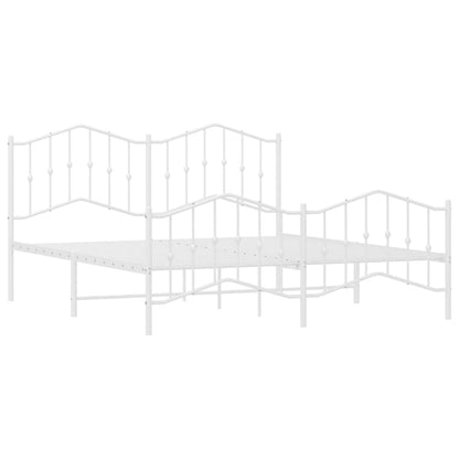 Giroletto con Testiera e Pediera Metallo Bianco 183x213 cm | homemem39