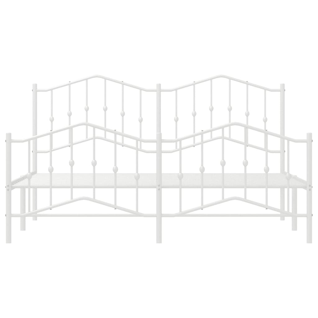 Giroletto con Testiera e Pediera Metallo Bianco 183x213 cm | homemem39