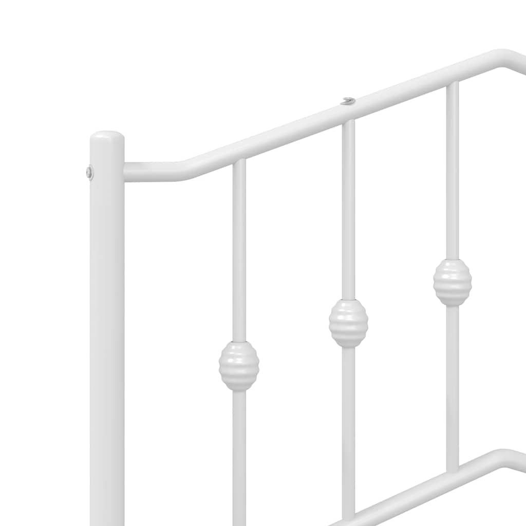 Giroletto con Testiera e Pediera Metallo Bianco 183x213 cm | homemem39