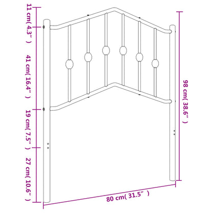 Testiera di Ricambio in Metallo Bianco 75 cm | homemem39
