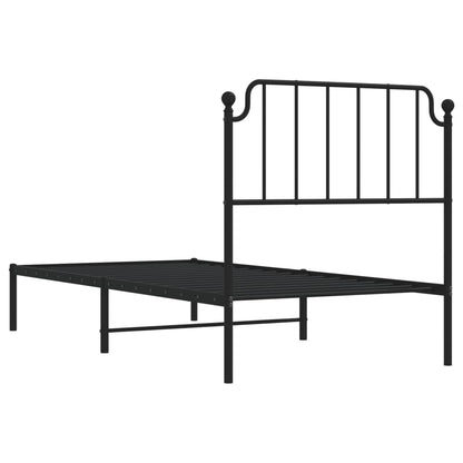 Giroletto con Testiera in Metallo Nero 90x190 cm - homemem39