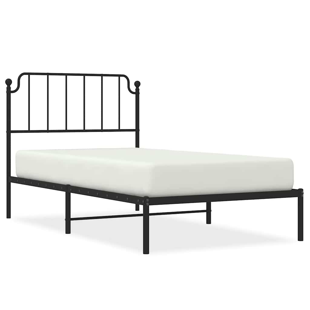 Giroletto con Testiera in Metallo Nero 100x190 cm | homemem39