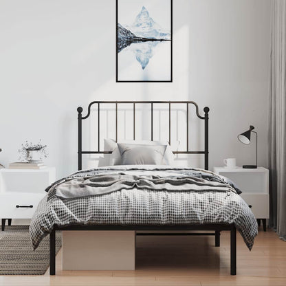Giroletto con Testiera in Metallo Nero 100x190 cm | homemem39
