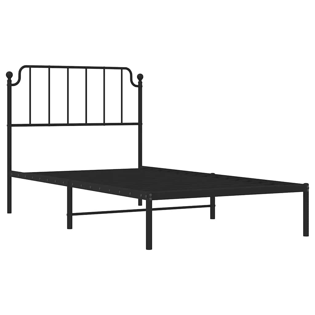 Giroletto con Testiera in Metallo Nero 100x190 cm | homemem39