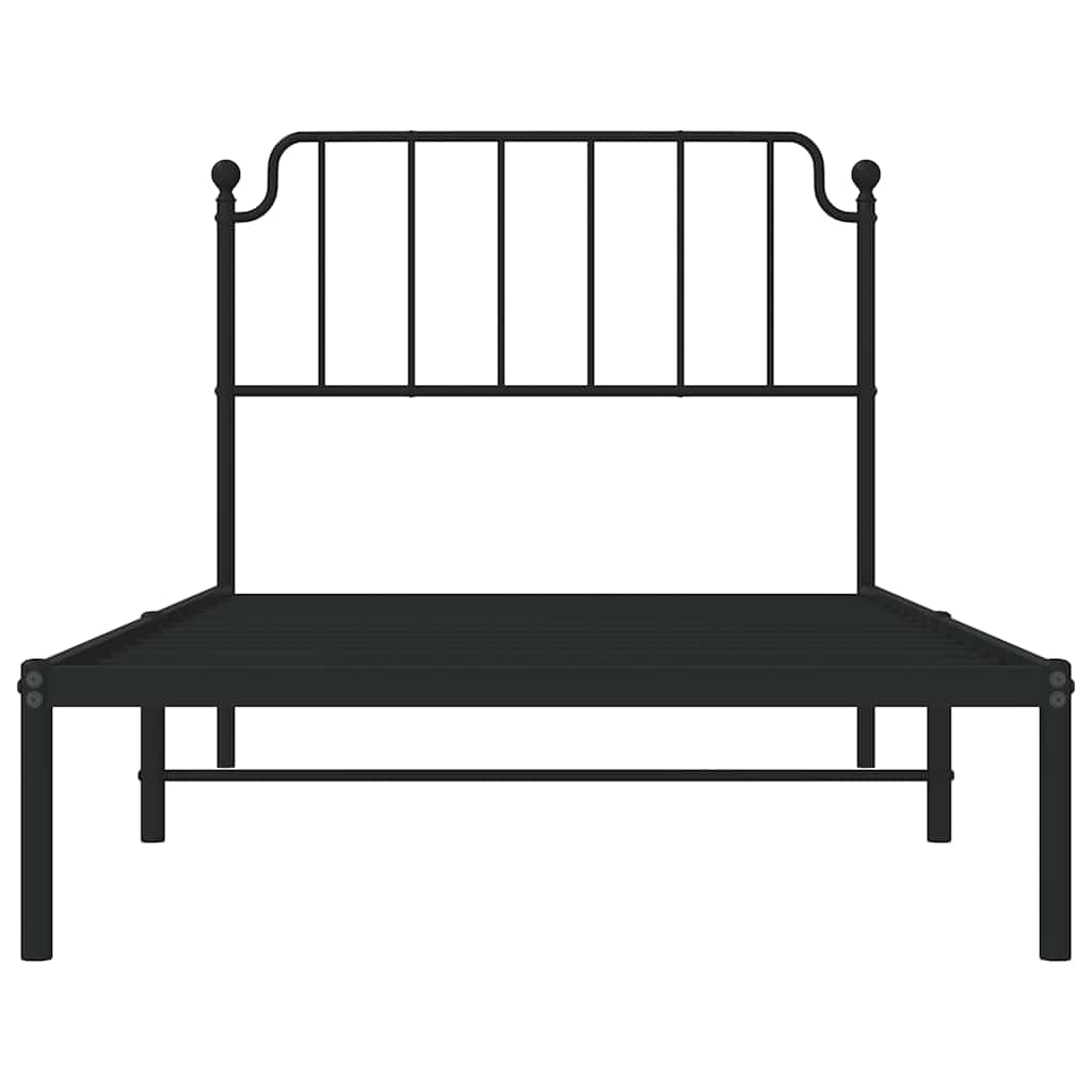 Giroletto con Testiera in Metallo Nero 100x190 cm | homemem39