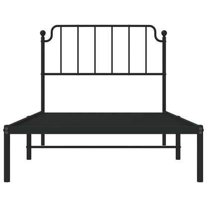 Giroletto con Testiera in Metallo Nero 100x190 cm | homemem39