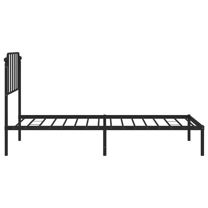 Giroletto con Testiera in Metallo Nero 100x190 cm | homemem39