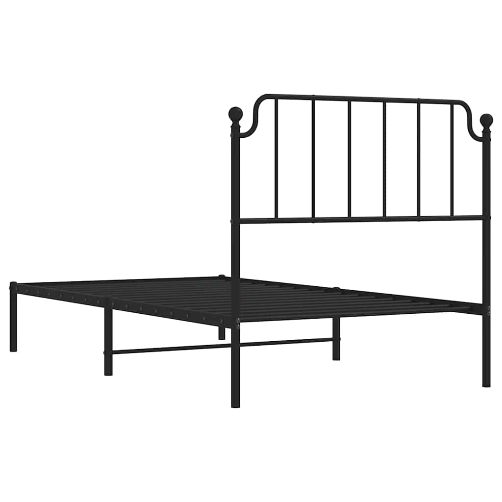 Giroletto con Testiera in Metallo Nero 100x190 cm | homemem39