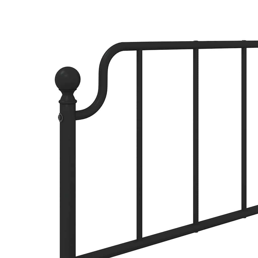Giroletto con Testiera in Metallo Nero 100x190 cm | homemem39