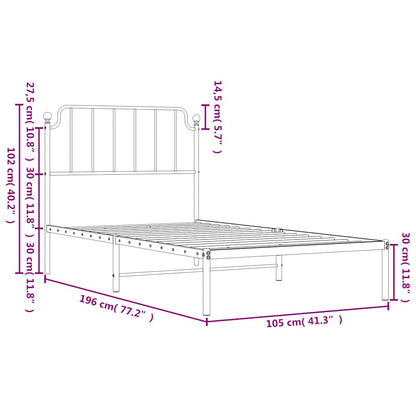 Giroletto con Testiera in Metallo Nero 100x190 cm | homemem39