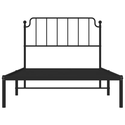 Giroletto con Testiera in Metallo Nero 107x203 cm