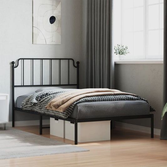 Giroletto con Testiera in Metallo Nero 107x203 cm | homemem39