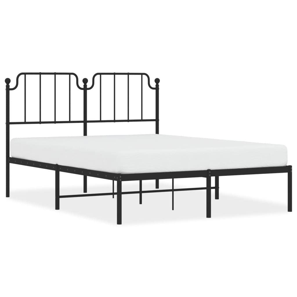Giroletto con Testiera in Metallo Nero 140x190 cm | homemem39
