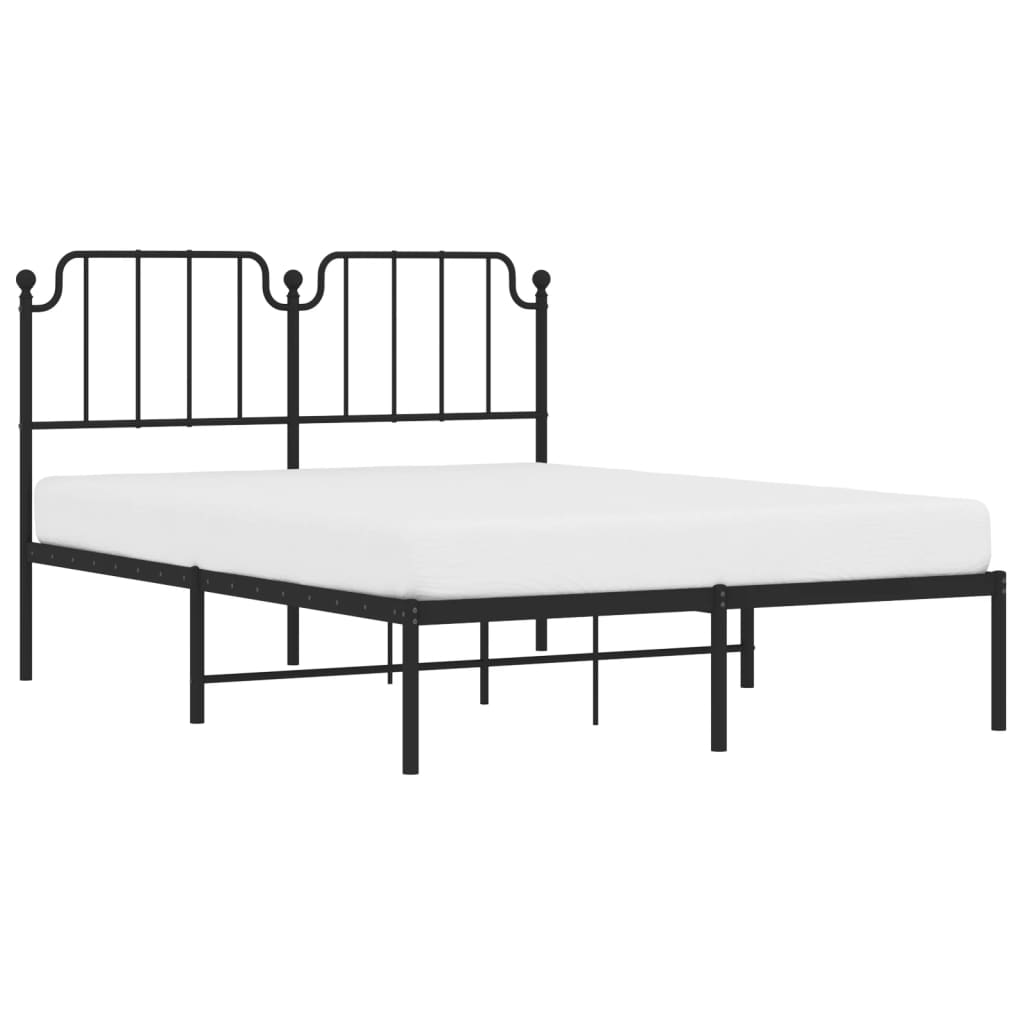 Giroletto con Testiera in Metallo Nero 140x190 cm | homemem39