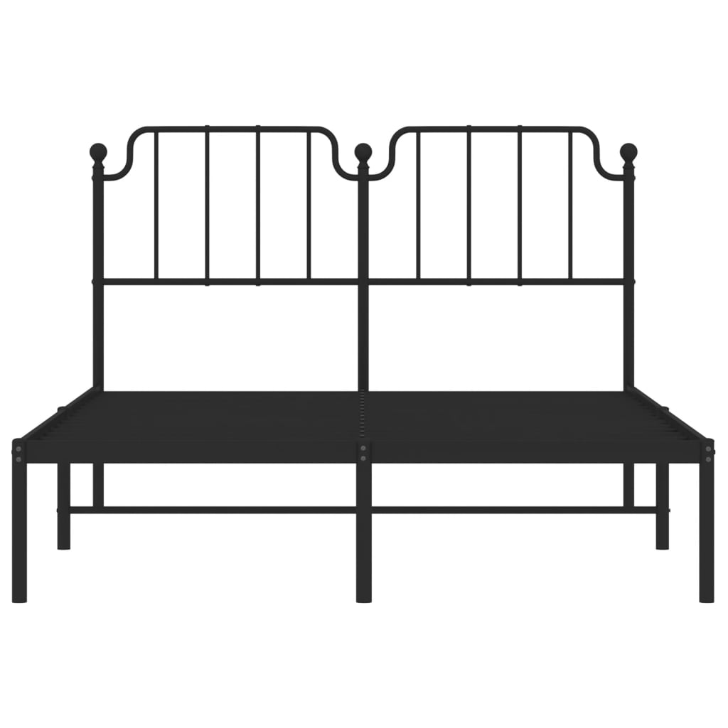 Giroletto con Testiera in Metallo Nero 140x190 cm | homemem39