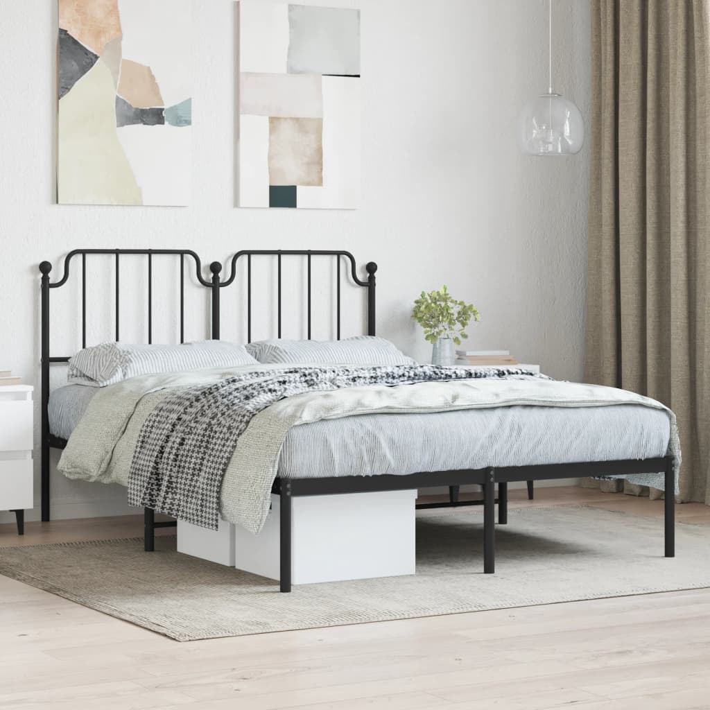 Giroletto con Testiera in Metallo Nero 140x190 cm | homemem39