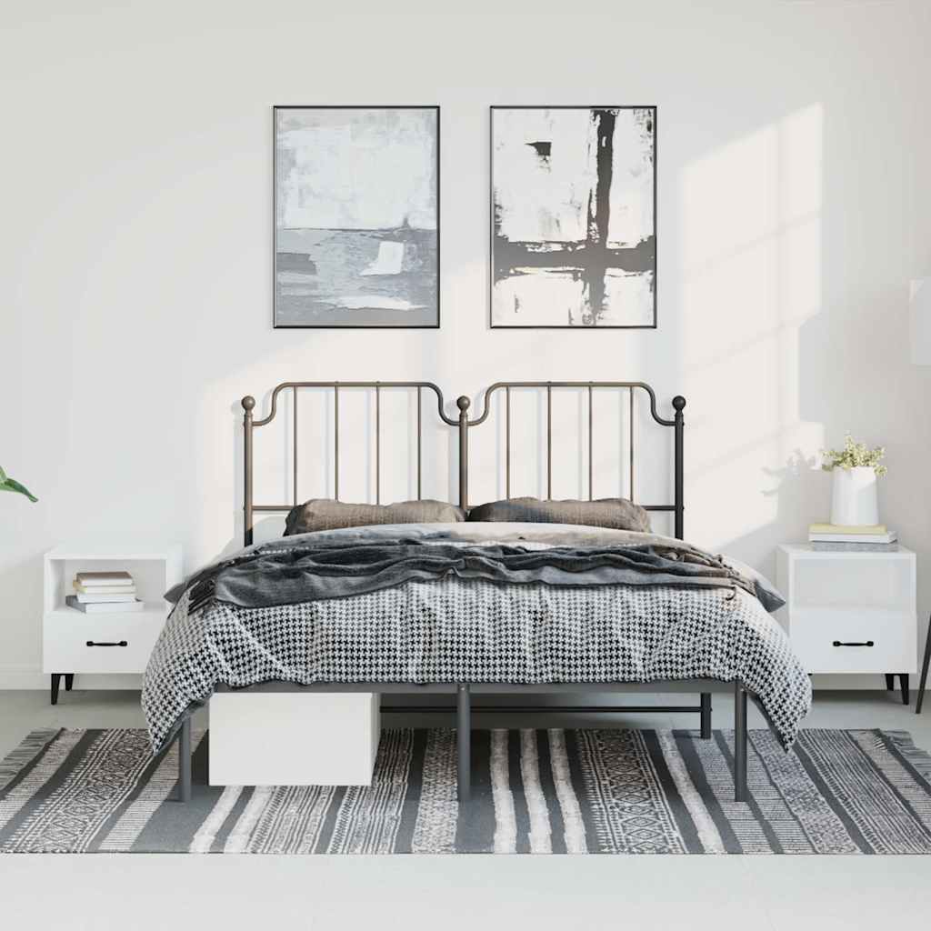 Giroletto con Testiera in Metallo Nero 150x200 cm | homemem39