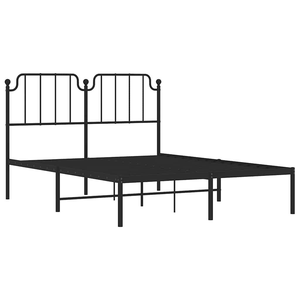 Giroletto con Testiera in Metallo Nero 150x200 cm | homemem39