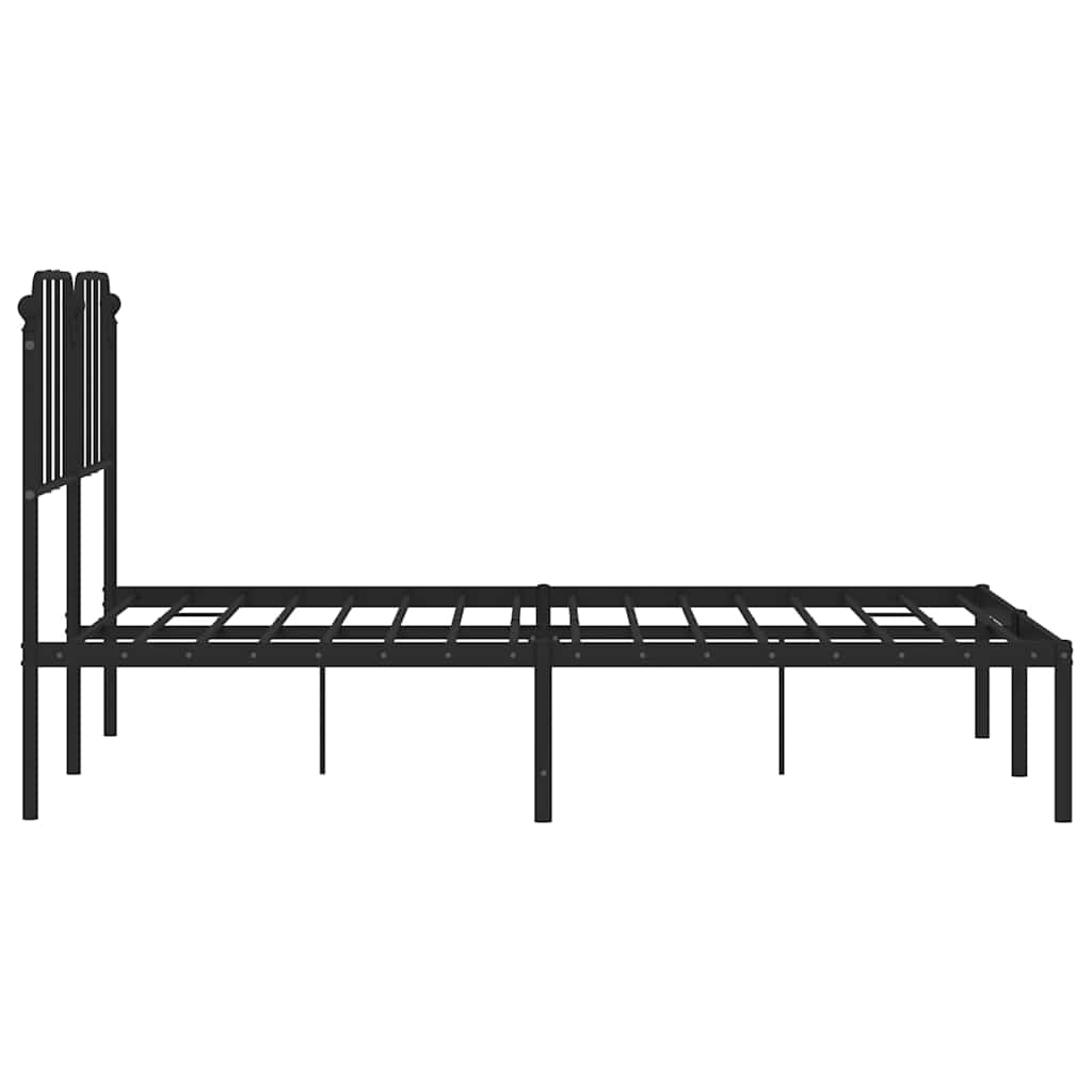 Giroletto con Testiera in Metallo Nero 150x200 cm | homemem39
