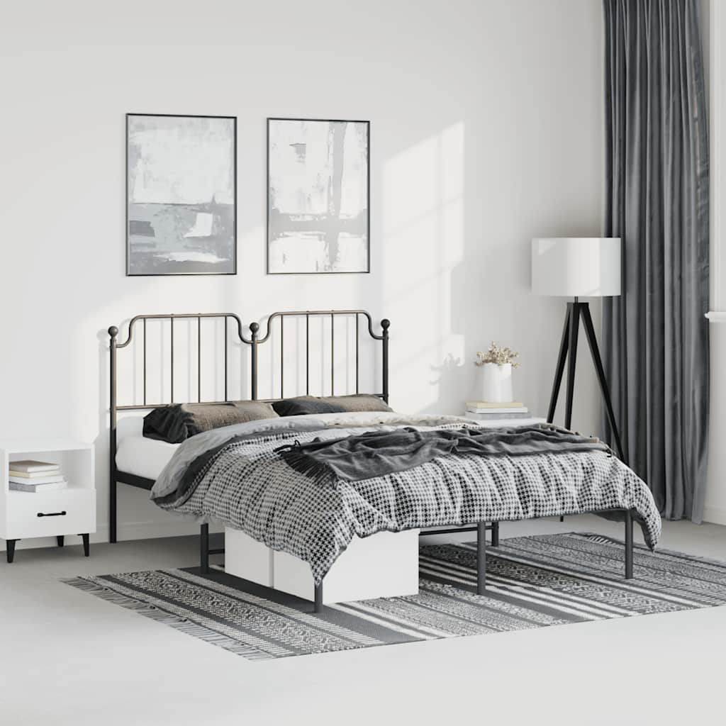 Giroletto con Testiera in Metallo Nero 150x200 cm | homemem39