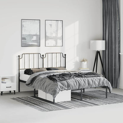 Giroletto con Testiera in Metallo Nero 150x200 cm | homemem39