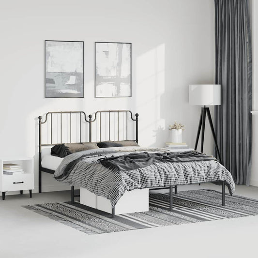 Giroletto con Testiera in Metallo Nero 150x200 cm | homemem39