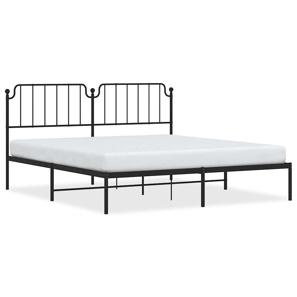 Giroletto con Testiera in Metallo Nero 183x213 cm | homemem39