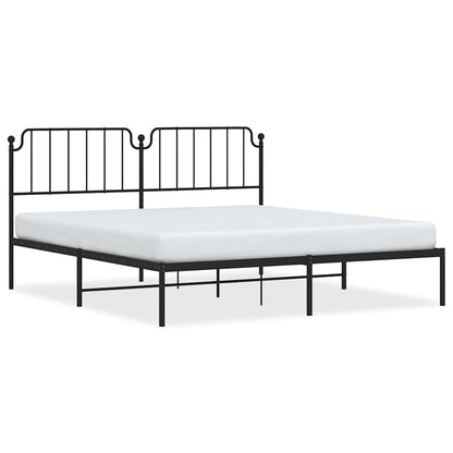 Giroletto con Testiera in Metallo Nero 183x213 cm | homemem39