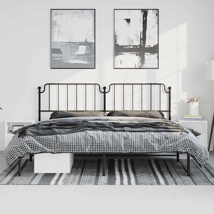 Giroletto con Testiera in Metallo Nero 183x213 cm | homemem39